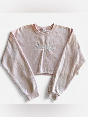Dream Clothing Mental Health baby pink cropped sweatshirt